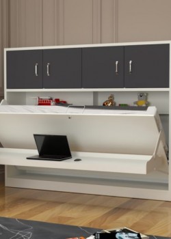 Lucca Masalı Tek Kişilik Katlanır Duvar Yatağı