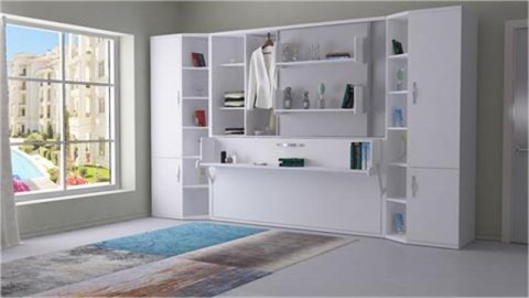 Safir Tek Kişilik Yatay Katlanır Duvar Yatağı